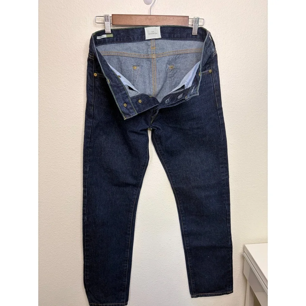 Sid Mashburn Jeans Mens 32x32 Dark Wash Blue Slim Straight Made In USA Cone Mill